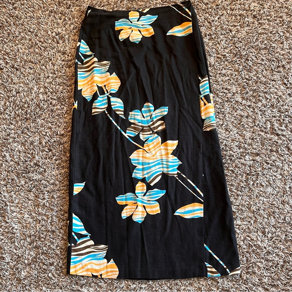 Giorgio Fiorlini collection linen blend maxi wrap skirt size 8